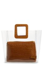 Staud Shirley Transparent Tote - Brown