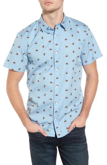 Men's 1901 Patterned Woven Shirt, Size - Blue