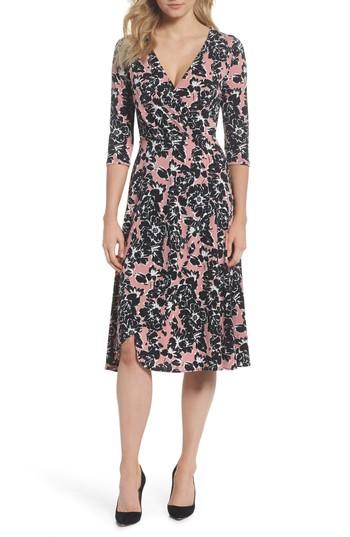 Women's Leota Mae Floral Faux Wrap Midi Dress - Pink