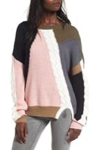 Women's Bp. Color Splice Sweater, Size - Black