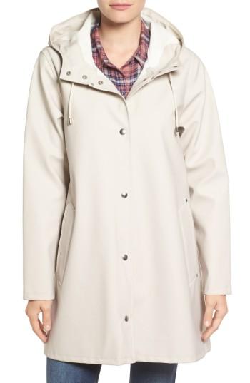 Women's Stutterheim Mosebacke Waterproof A-line Hooded Raincoat, Size - Beige
