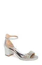 Women's Badgley Mischka Tamara Crystal Block Heel Sandal .5 M - Metallic