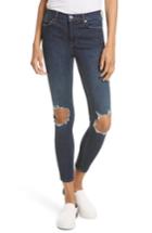 Women's Free People High Rise Busted Knee Skinny Jeans - Blue