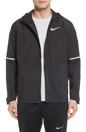 Men's Nike Zonal Aeroshield Hooded Running Jacket - Black