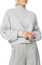 Women's Habitual Mock Neck Crop Cotton Blend Sweatshirt - Grey