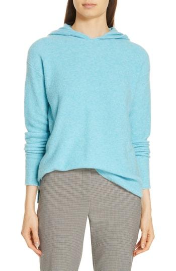 Women's Nordstrom Signature Cashmere Blend Boucle Hoodie Sweater - Blue/green