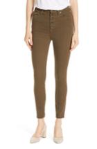 Women's Alice + Olivia Good High Rise Exposed Button Fly Colored Jeans - Green