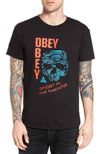 Men's Obey Ghosts In The Machine Premium Graphic T-shirt - Black