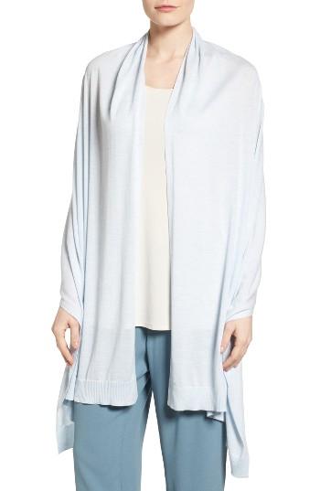 Women's Eileen Fisher Merino Wool Shawl, Size - Blue