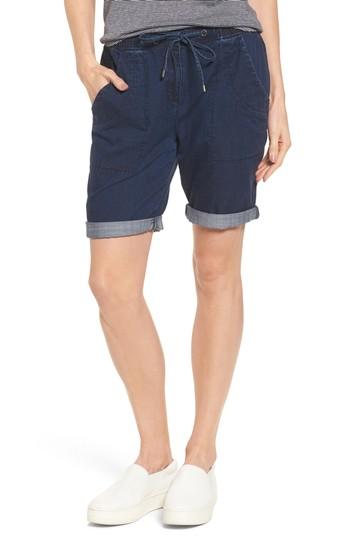 Women's Eileen Fisher Tencel & Organic Cotton Walking Shorts - Blue