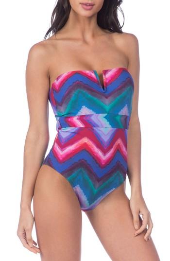 Women's La Blanca Hidden Gem Bandeau One-piece Swimsuit - Blue
