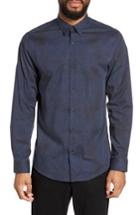 Men's Calibrate Trim Fit Stretch Print Sport Shirt - Black