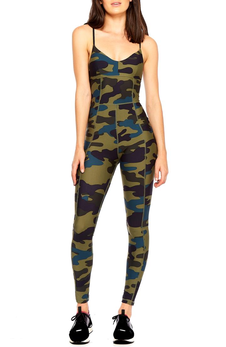 Women's The Upside Army Camo Unitard - Green