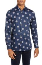 Men's Ted Baker London Cerious Slim Fit Circle Dot Sport Shirt (l) - Blue
