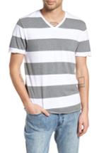 Men's The Rail Stripe V-neck T-shirt, Size - Grey