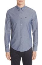 Men's Emporio Armani Slim Fit Solid Sport Shirt, Size - Blue