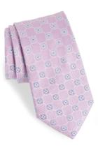 Men's Eton Geometric Medallion Silk Tie, Size - Pink