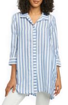 Women's Foxcroft Skye Stripe Tunic Shirt - Blue