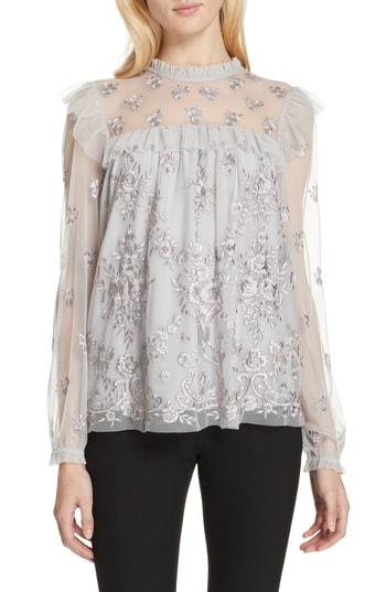 Women's Needle & Thread Lace Illusion Top - Blue