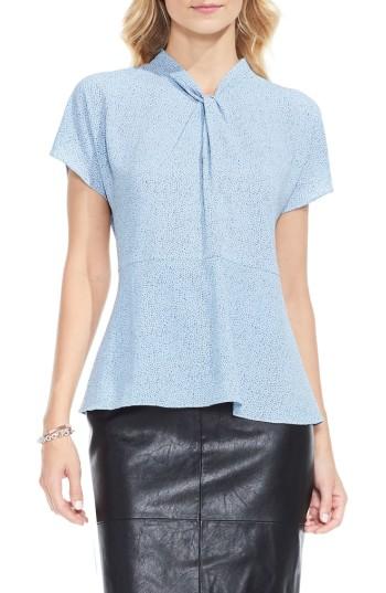 Women's Vince Camuto Twist Neck Peplum Blouse - Blue