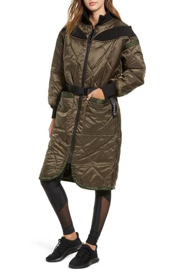 Women's Ivy Park Bardot Quilted Coat - Green