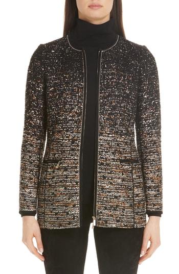 Women's Lafayette 148 New York Karina Ombre Tweed Jacket - Black