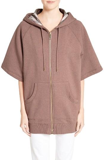 Women's Burberry Lima Cotton Blend Hoodie - Pink