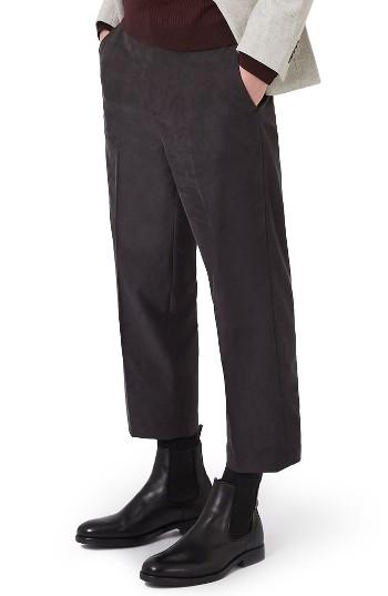 Men's Topman Crop Wide Leg Trousers X 32 - Black