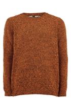 Men's Topman Textured Crewneck Sweater - Orange