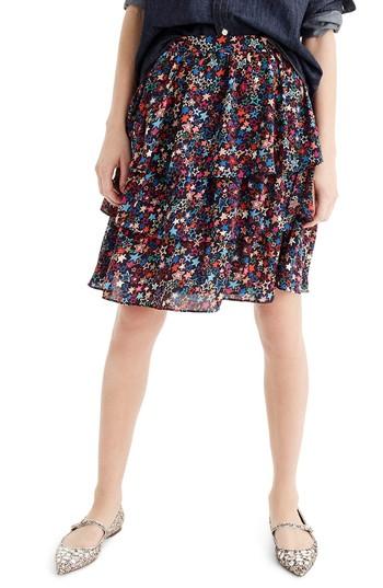 Women's J.crew Star Print Tiered Skirt