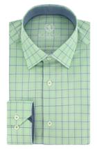 Men's Bugatchi Trim Fit Plaid Dress Shirt - Green