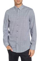 Men's Calibrate Slim Fit No-iron Print Sport Shirt - Blue