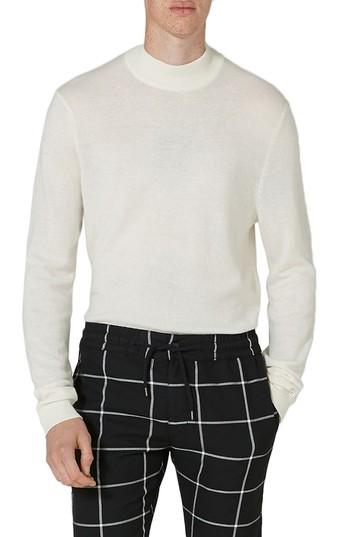 Men's Topman Slim Fit Turtleneck Sweater - Ivory