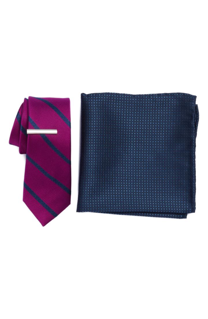 Men's The Tie Bar Wheelhouse Stripe 3-piece Skinny Tie Style Box