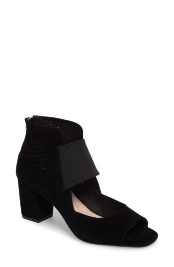 Women's Sudini Nicola Laser Cut Open Toe Pump W - Black