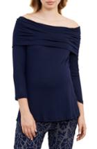 Women's Maternal America Off The Shoulder Maternity Top - Blue
