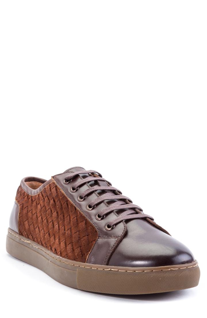 Men's Zanzara Player Woven Low Top Sneaker .5 M - Brown