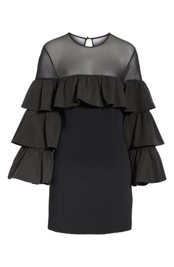 Women's Cinq A Sept Valentina Ruffle Sleeve Dress - Black