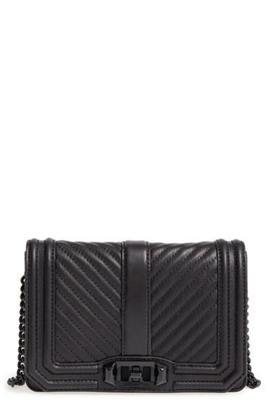 Rebecca Minkoff Small Love Leather Crossbody Bag - Black