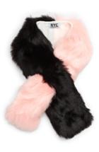 Women's Nyc Underground Colorblock Faux Fur Stole, Size - Pink