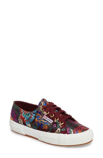 Women's Superga 2750 Embroidered Sneaker .5us / 41eu - Burgundy