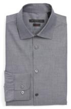 Men's John Varvatos Star Usa Slim Fit Stretch Solid Dress Shirt .5 R - Grey