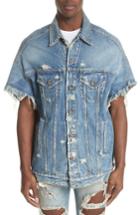 Men's R13 Oversized Cutoff Denim Jacket - Blue