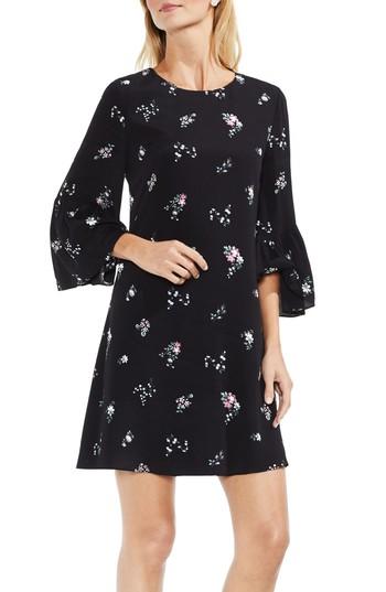 Women's Vince Camuto Ruffle Sleeve Floral Dress - Black