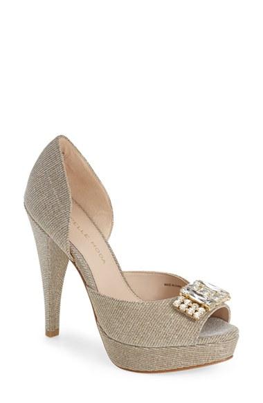 Women's Pelle Moda 'vaughn' Open Toe Pump M - Metallic
