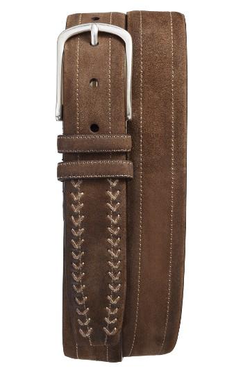 Men's Mezlan Suede Belt - Khaki
