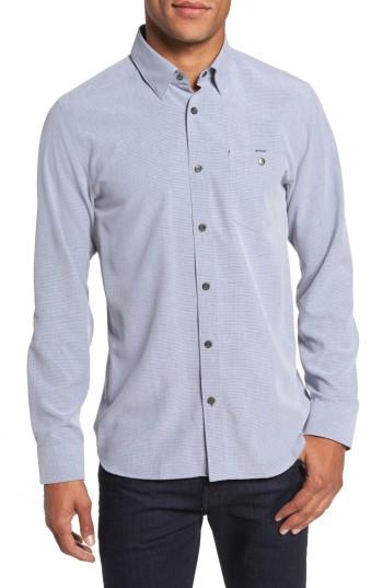 Men's Ted Baker London Mettro Slim Fit Horizontal Stripe Sport Shirt (s) - Grey
