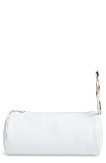 Kara Pebbled Leather Duffel Wristlet Clutch - Blue