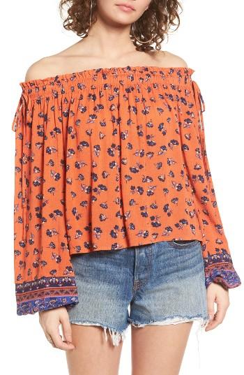 Women's Chloe & Katie Smocked Border Print Top