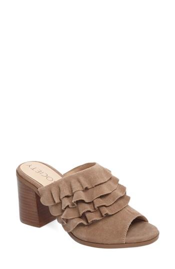 Women's Sole Society Frannie Ruffle Mule M - Brown